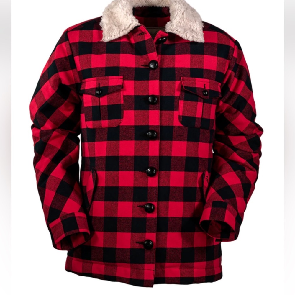 Worn once Red Buffalo Plaid Sherpa Jacket
